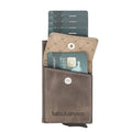 Bouletta Austin Leather Mechanical Coin Card Holder