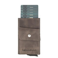 Bouletta Austin Leather Mechanical Coin Card Holder