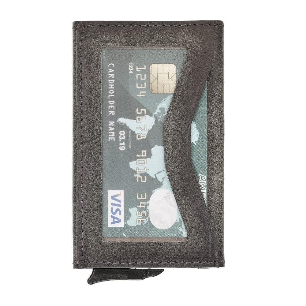 Bouletta Austin Leather Mechanical Coin Card Holder