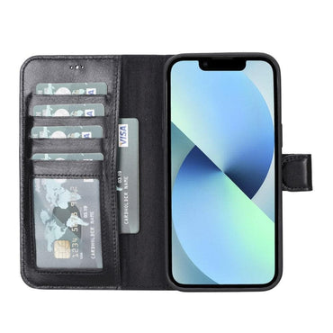 Magic Abnehmbar Leder Wallet Case für iPhone 14 Pro aus echtem Leder