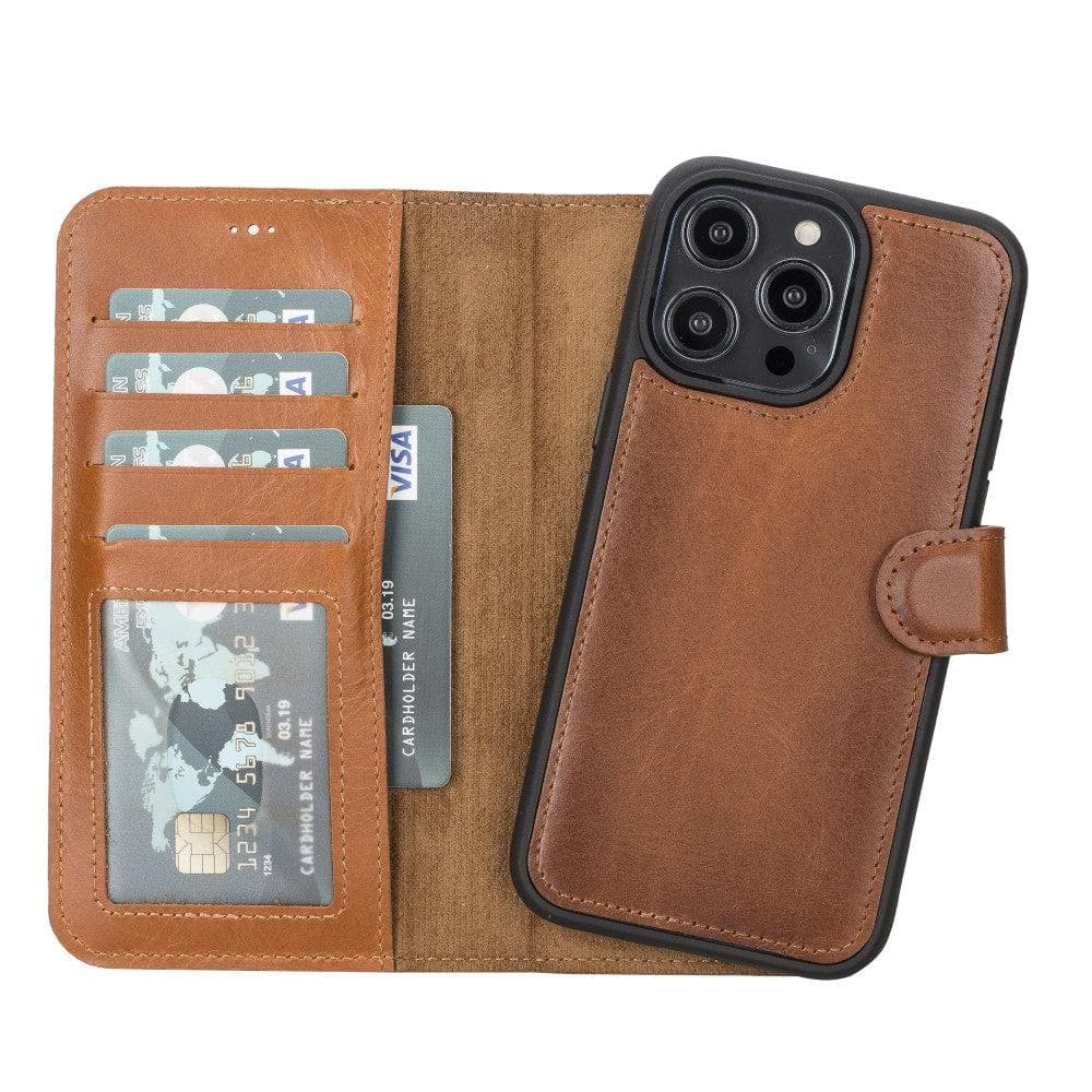Magic Abnehmbar Leder Wallet Case für iPhone 14 Plus aus echtem Leder