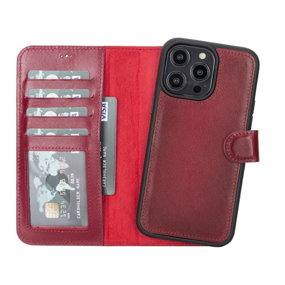 Magic Abnehmbar Leder Wallet Case für iPhone 14 Plus aus echtem Leder