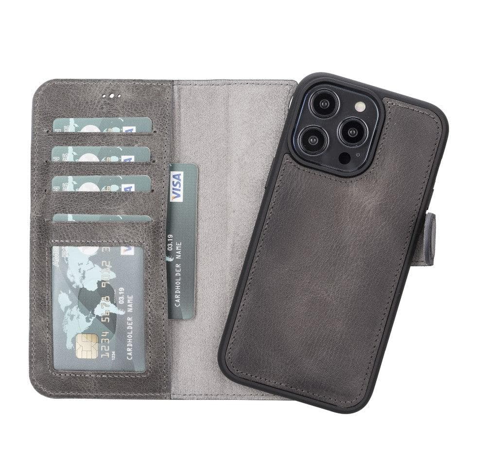 Magic Abnehmbar Leder Wallet Case für iPhone 14 aus echtem Leder