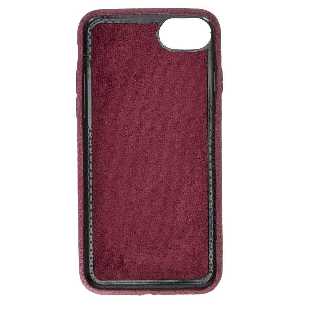 Apple iPhone SE/8/7 Series Leather Case / RC-CC - Rock Cover Card Holder Flother Red