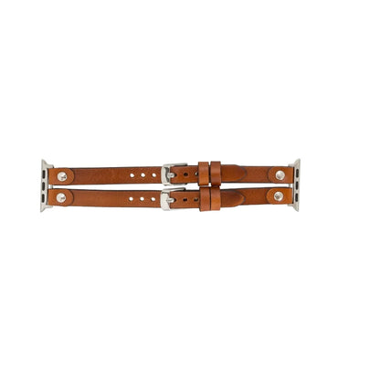 Durham Ely Double Lederarmband für Apple Watch aus echtem Leder in Braun