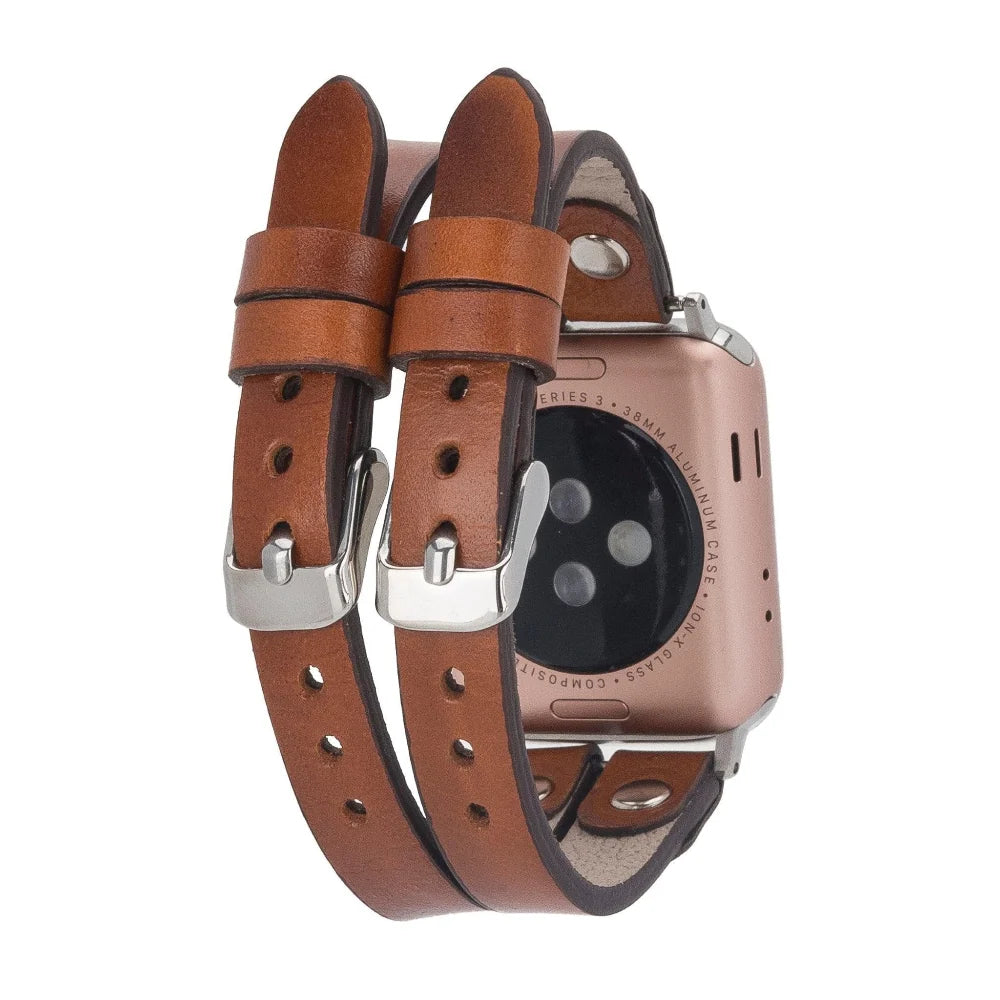 Durham Ely Double Lederarmband für Apple Watch aus echtem Leder