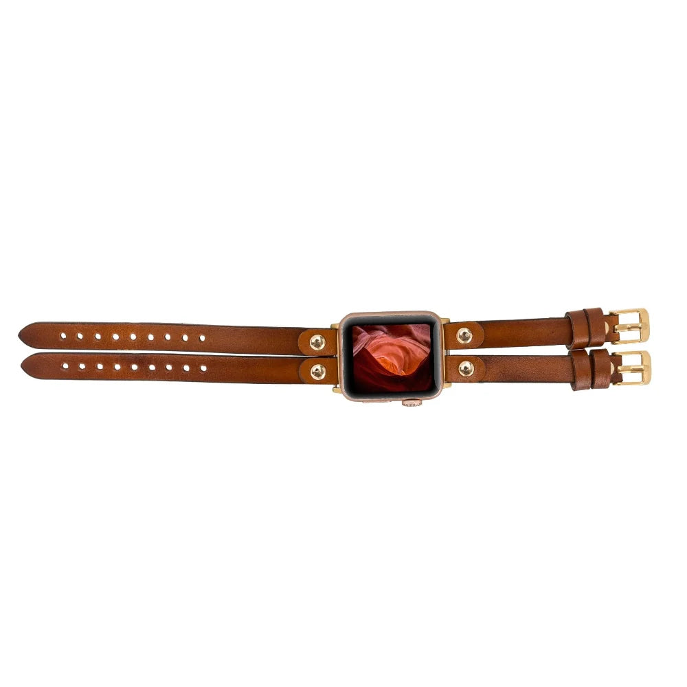 Durham Ely Double Lederarmband für Apple Watch aus echtem Leder