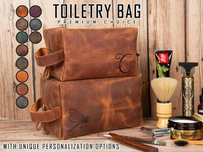 Eve Dopp Kit, Medium Kulturbeutel aus echtem Leder aus echtem Leder
