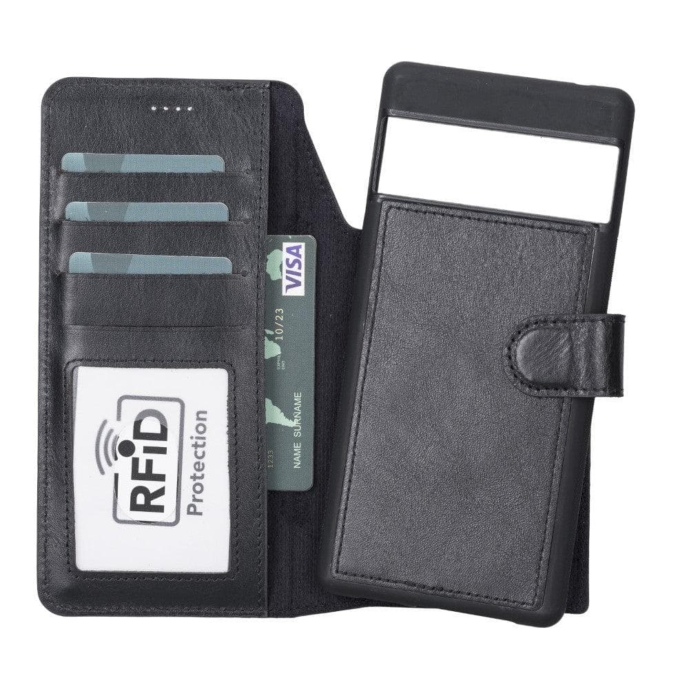Magic Abnehmbar Leder Wallet Case für Google Pixel 6 aus echtem Leder