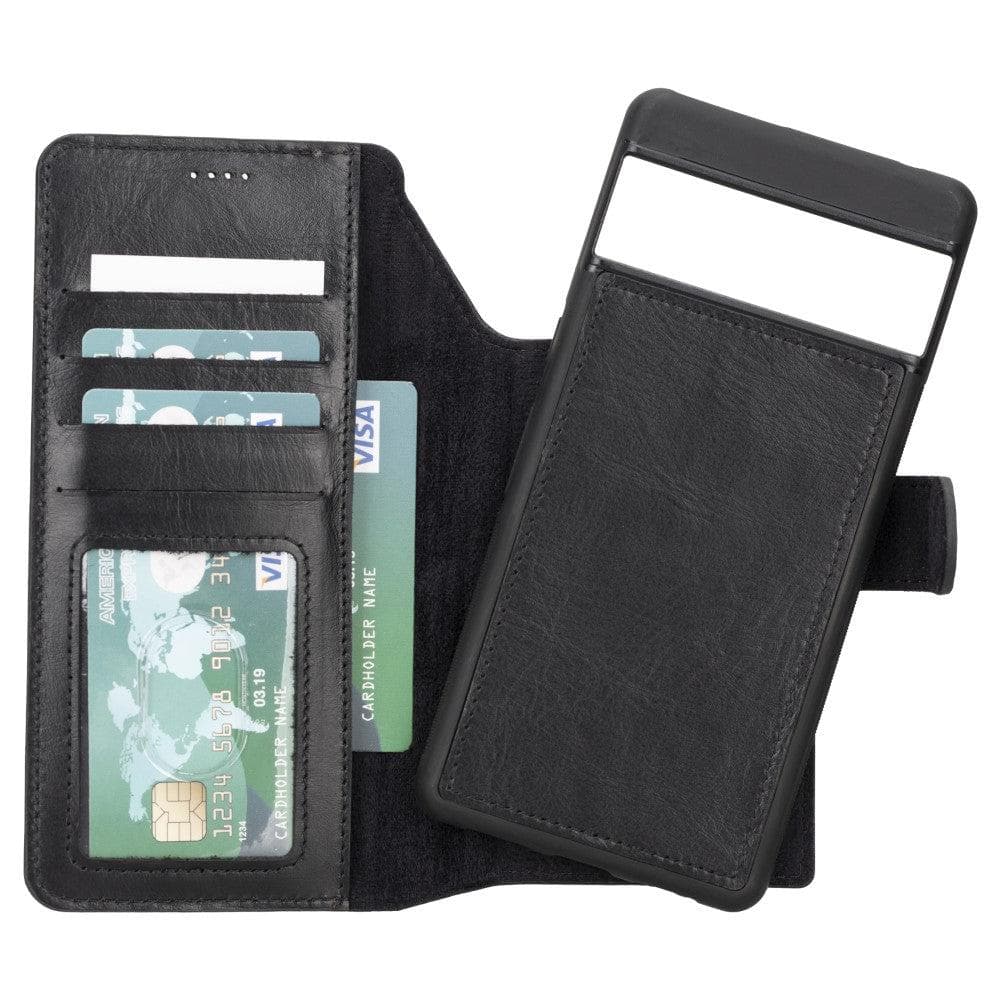 Magic Abnehmbar Leder Wallet Case für Google Pixel 7 Pro aus echtem Leder