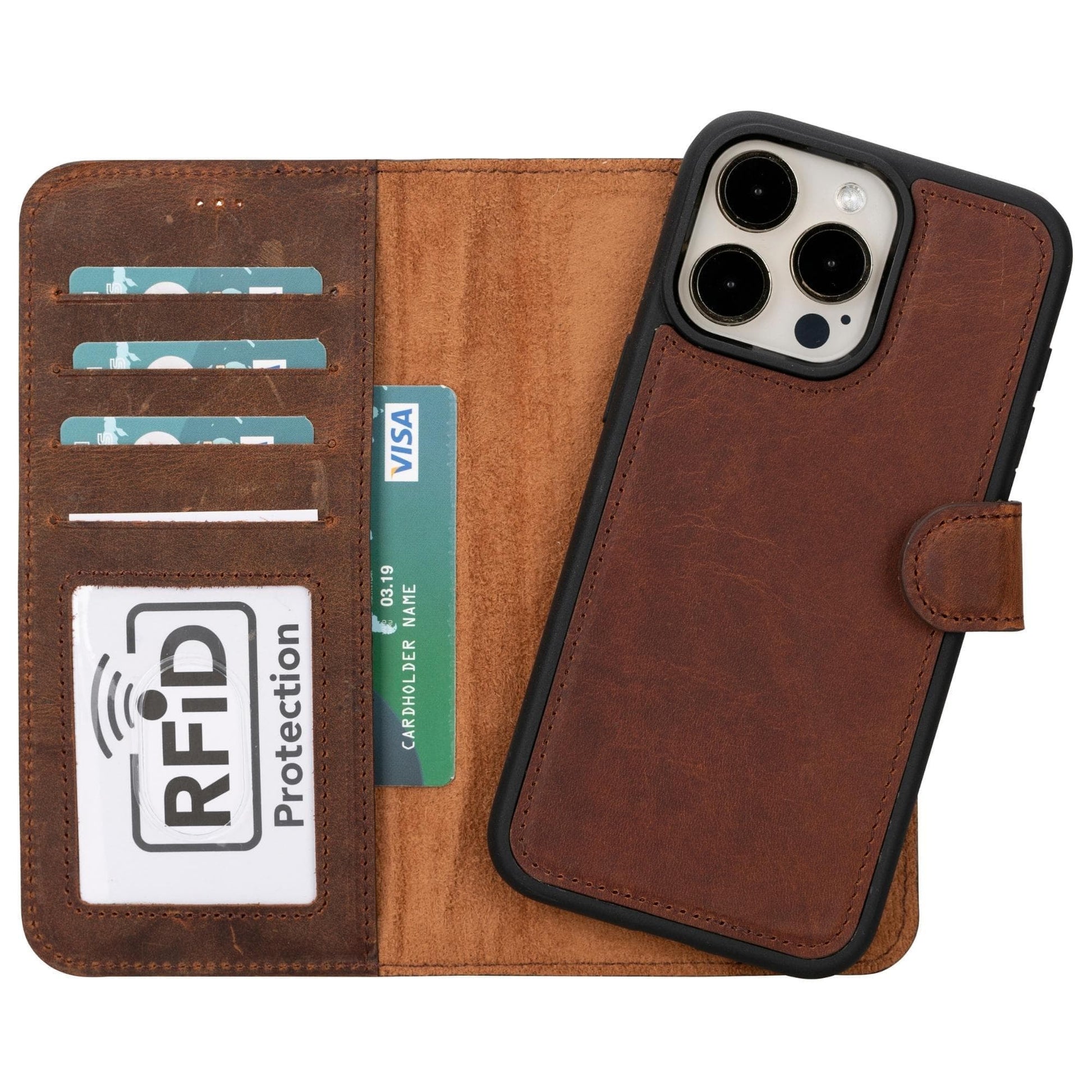 iPhone 15 Series Leather Wallet Case