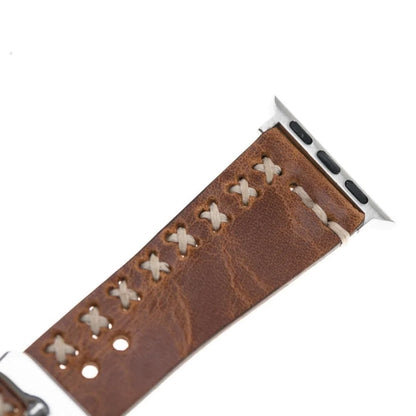 Aqua Lederarmband für Apple Watch aus echtem Leder