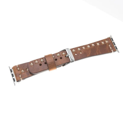 Aqua Lederarmband für Apple Watch aus echtem Leder