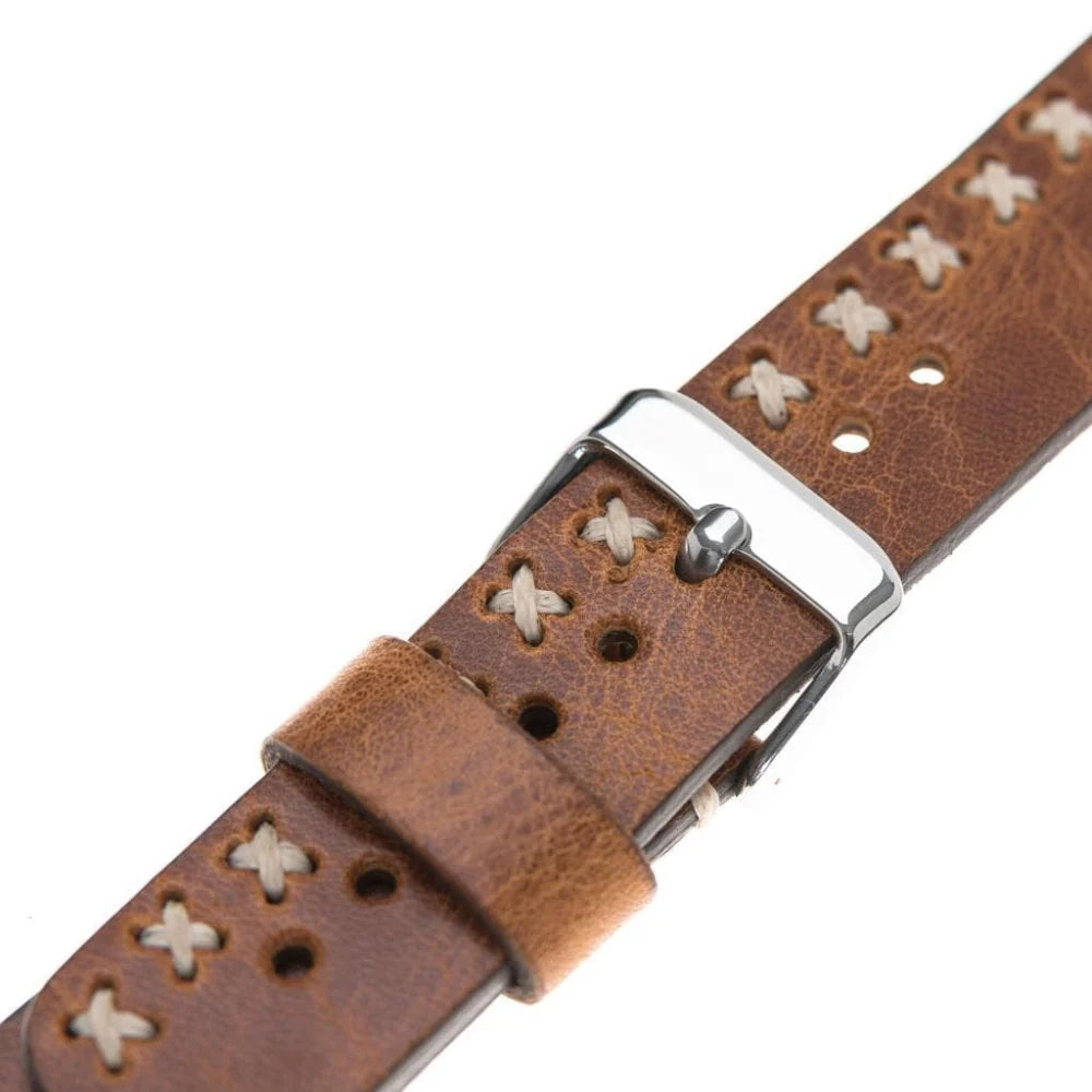 Aqua Lederarmband für Apple Watch aus echtem Leder