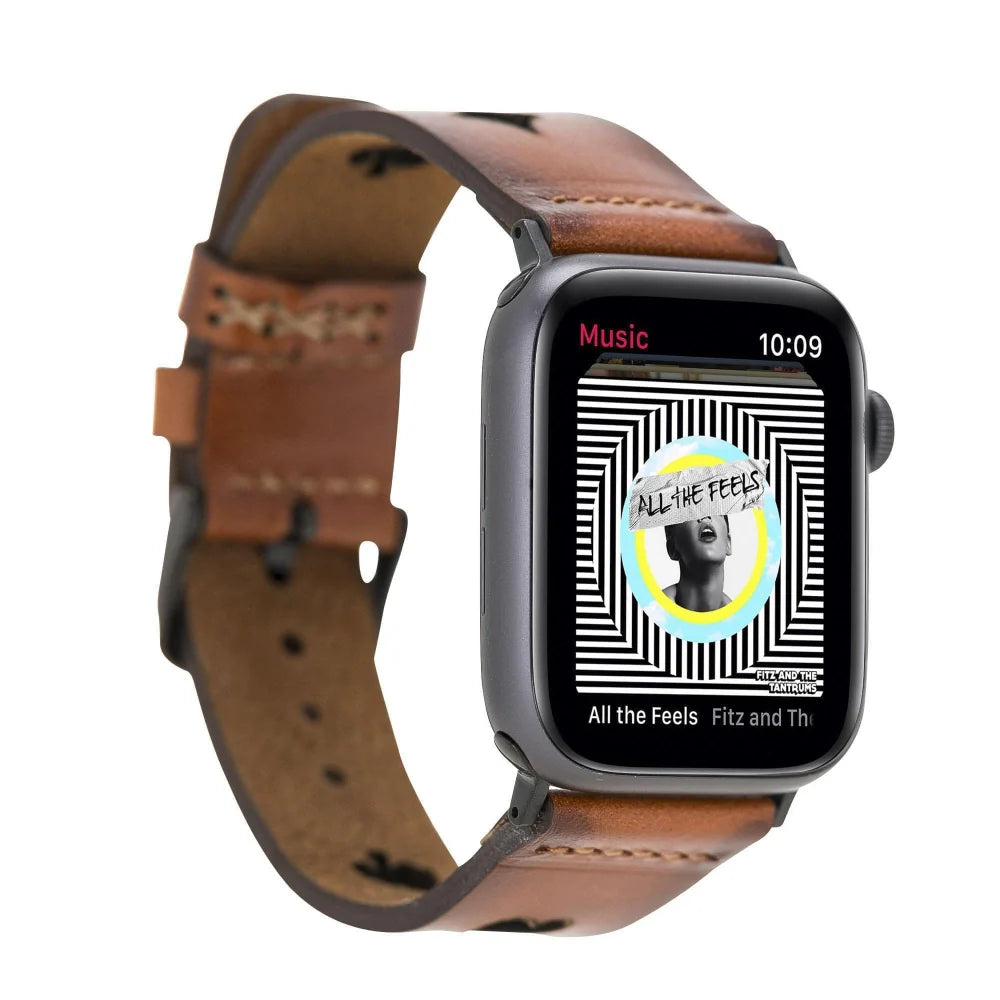 Avesta Lederarmband für Apple Watch aus echtem Leder in Grau