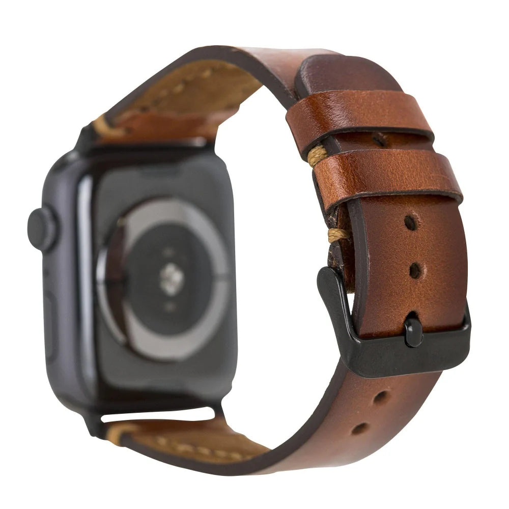 Avilla Lederarmband für Apple Watch aus echtem Leder in Kaffeebraun