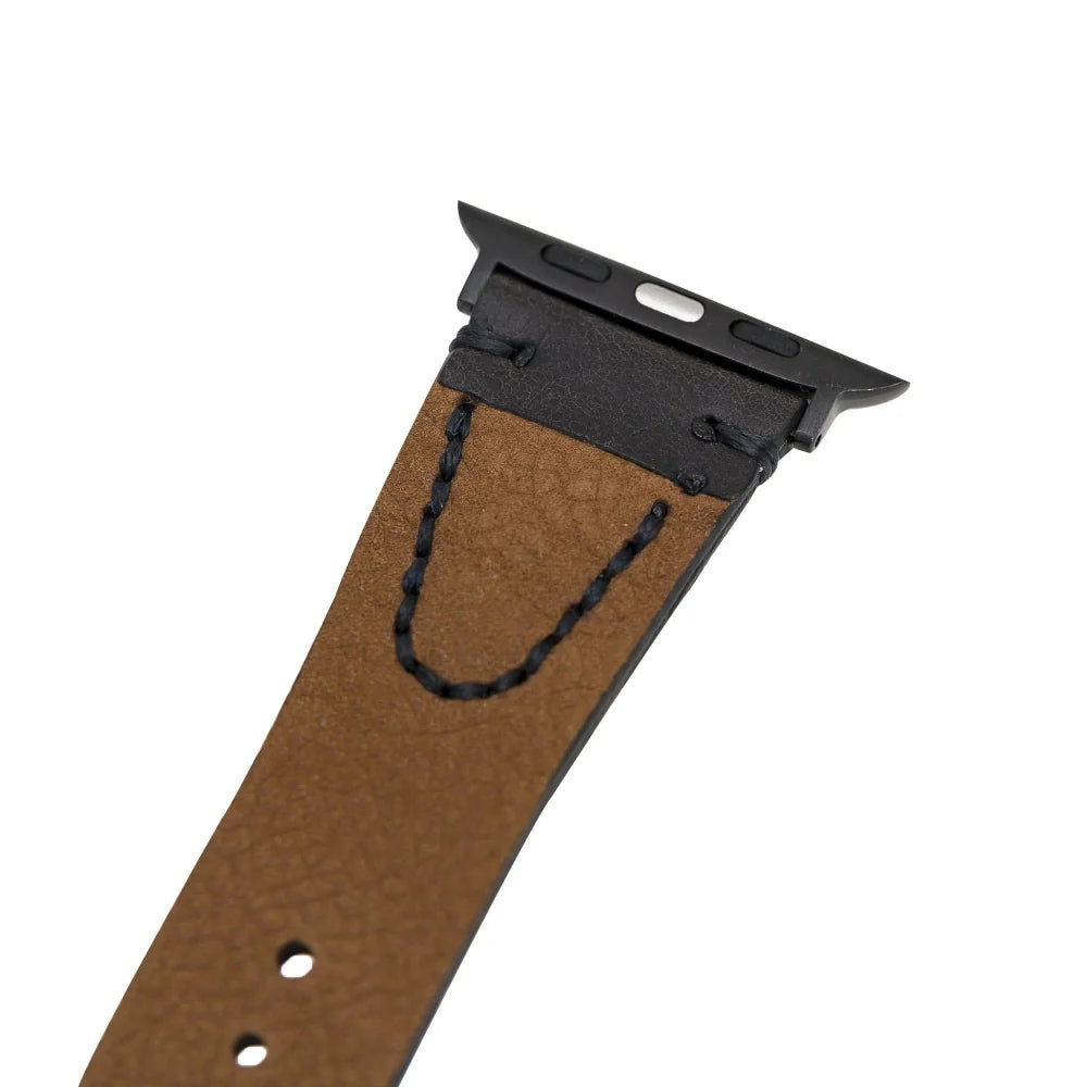 Avilla Lederarmband für Apple Watch aus echtem Leder in Grau