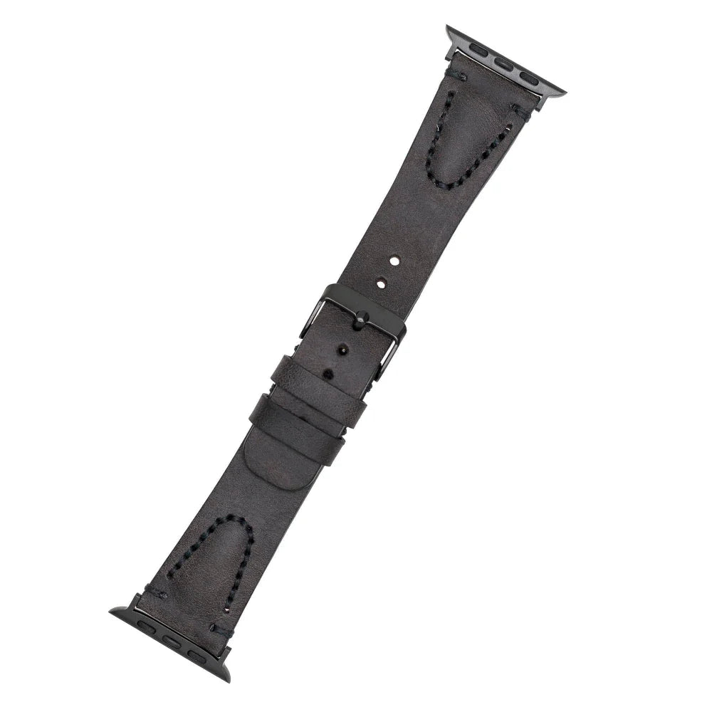 Avilla Lederarmband für Apple Watch aus echtem Leder in Grau