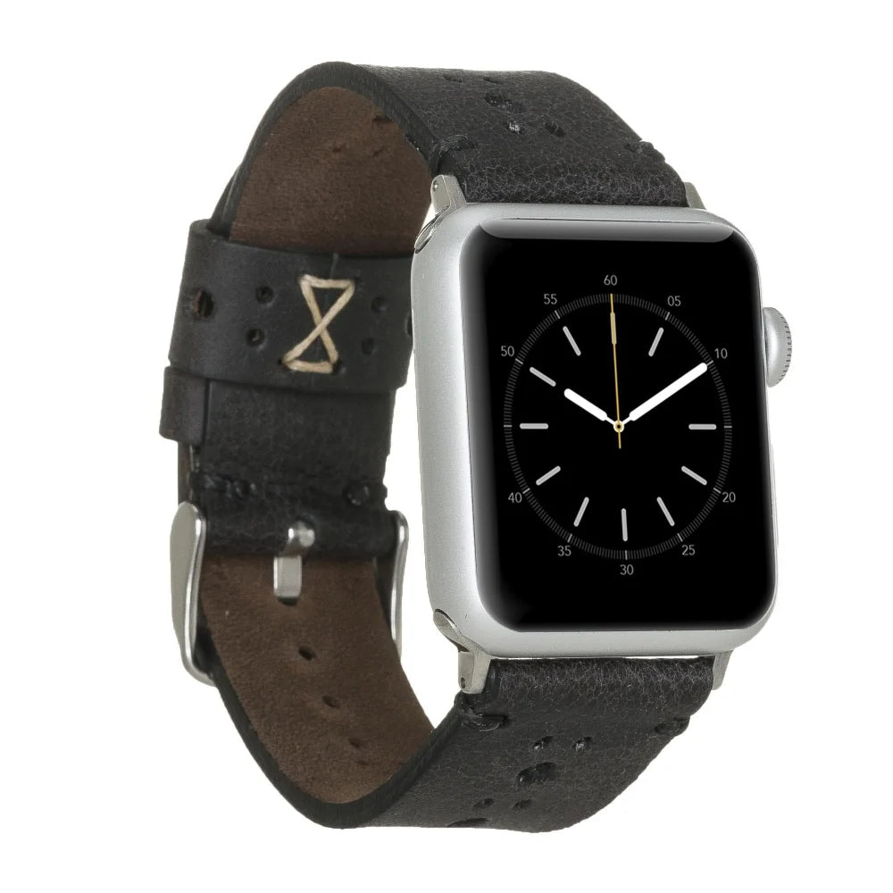 BA8 Lederarmband für Apple Watch aus echtem Leder in Cognac