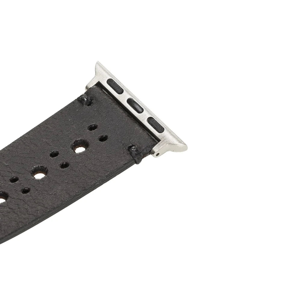 BA8 Lederarmband für Apple Watch aus echtem Leder in Grau