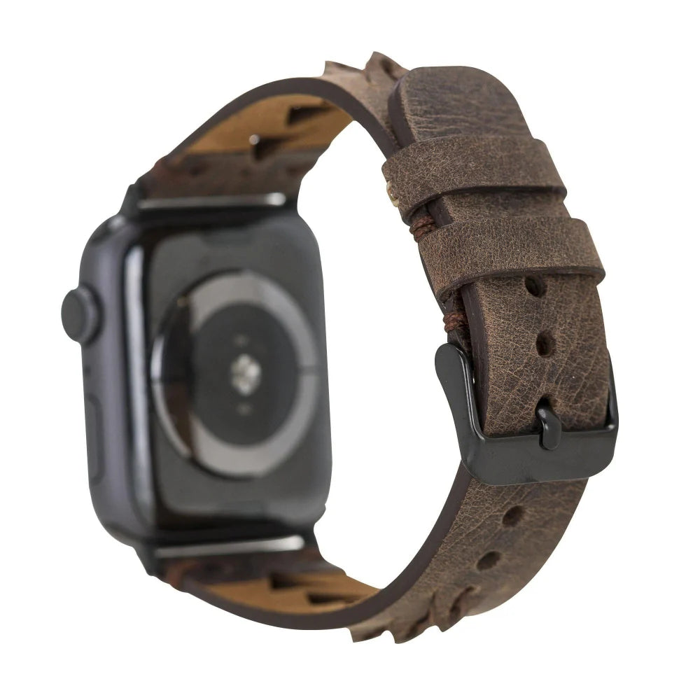 Boras Lederarmband für Apple Watch aus echtem Leder in Kaffeebraun