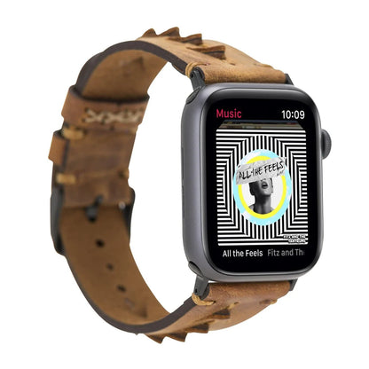 Boras Lederarmband für Apple Watch aus echtem Leder in Grau