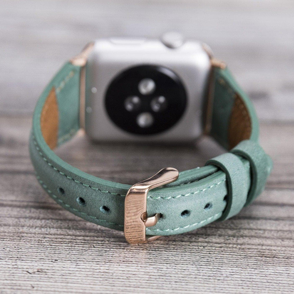Schmal Lederarmband für Apple Watch aus echtem Leder in Rosa