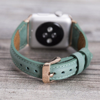 Schmal Lederarmband für Apple Watch aus echtem Leder in Rosa