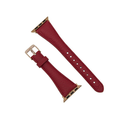 Schmal Lederarmband für Apple Watch aus echtem Leder in Braun
