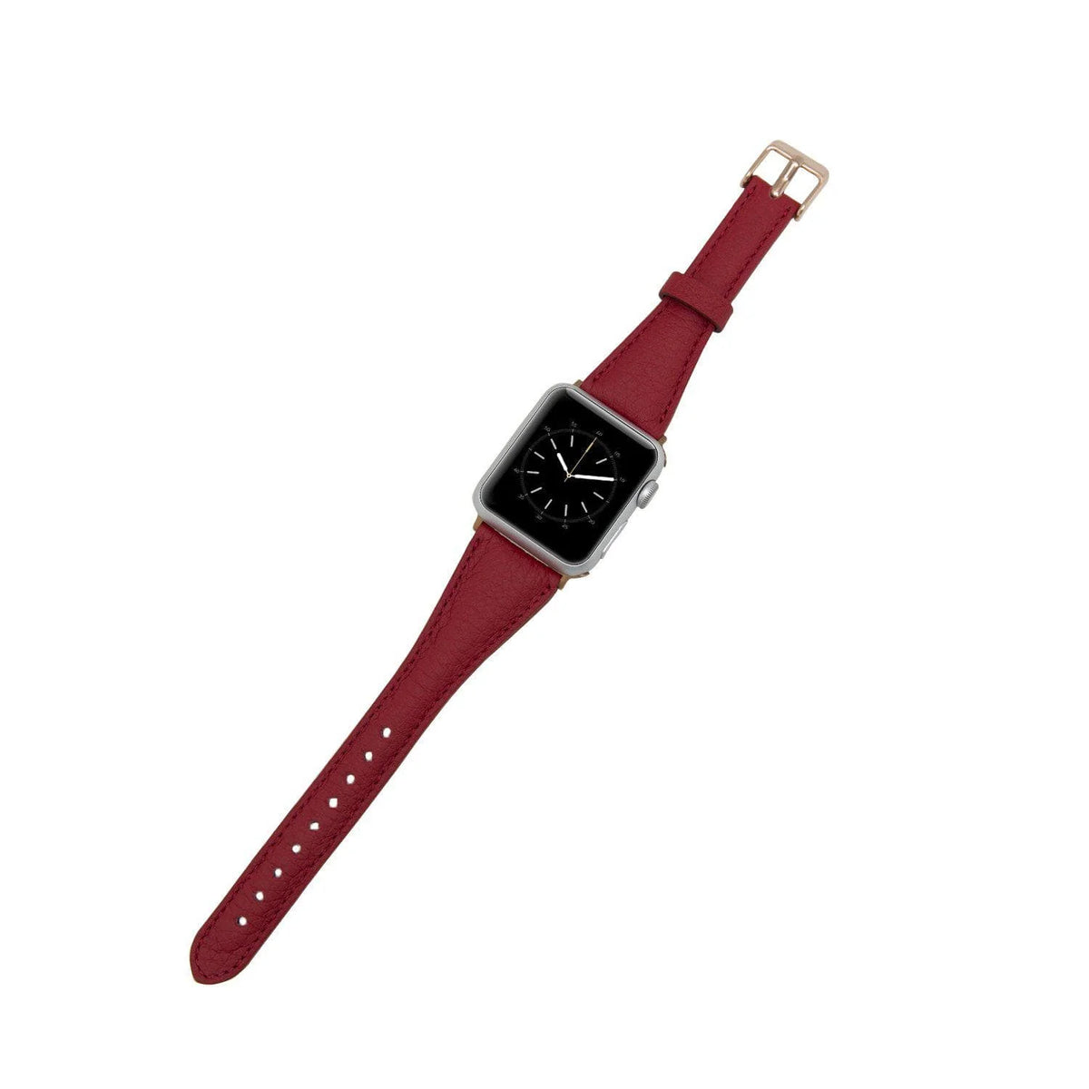 Schmal Lederarmband für Apple Watch aus echtem Leder in Braun