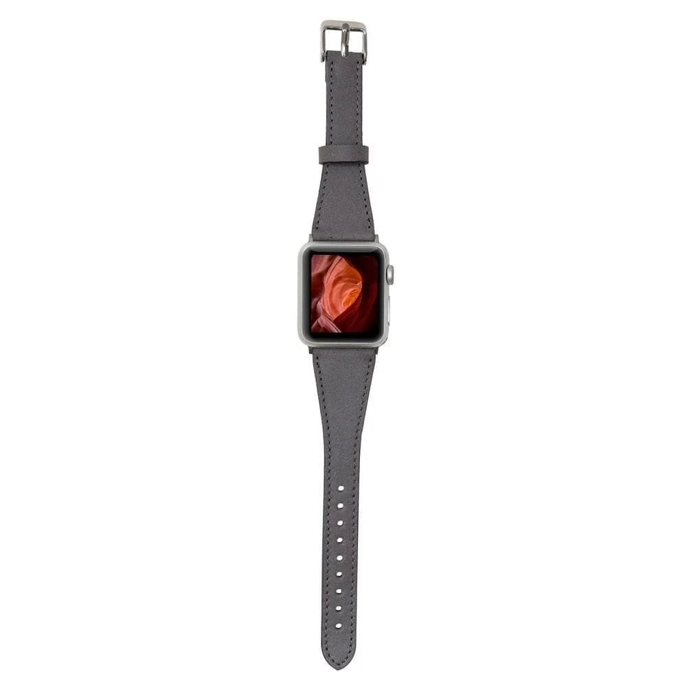 Schmal Lederarmband für Apple Watch aus echtem Leder