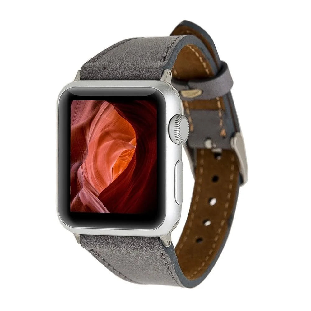 Schmal Lederarmband für Apple Watch aus echtem Leder