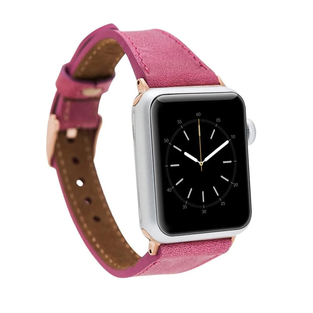 Schmal Lederarmband für Apple Watch aus echtem Leder