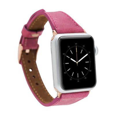 Schmal Lederarmband für Apple Watch aus echtem Leder