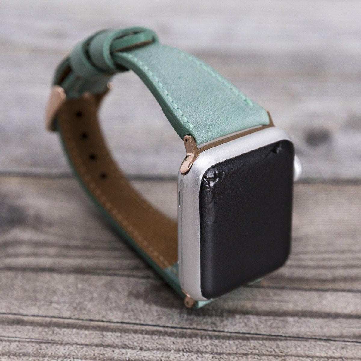 Schmal Lederarmband für Apple Watch aus echtem Leder in Rosa
