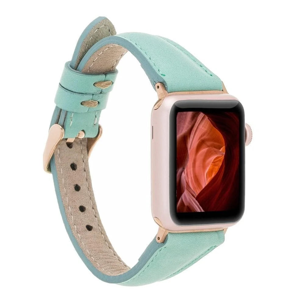 Schmal Lederarmband für Apple Watch aus echtem Leder