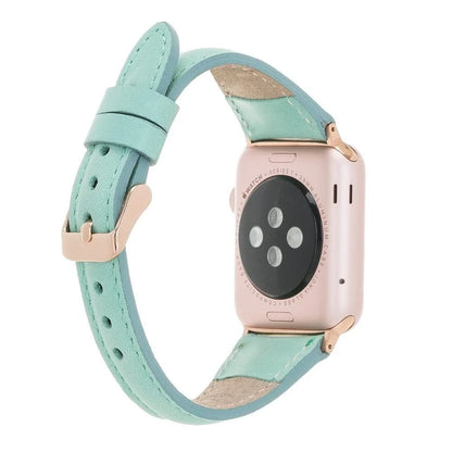 Schmal Lederarmband für Apple Watch aus echtem Leder