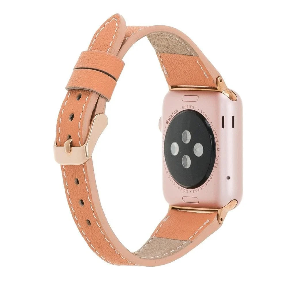 Schmal Lederarmband für Apple Watch aus echtem Leder