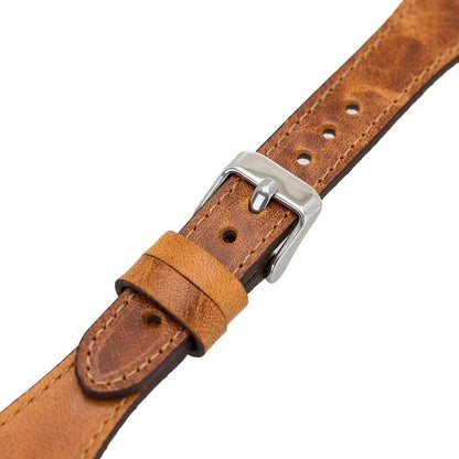 Schmal Lederarmband für Apple Watch aus echtem Leder in Grau