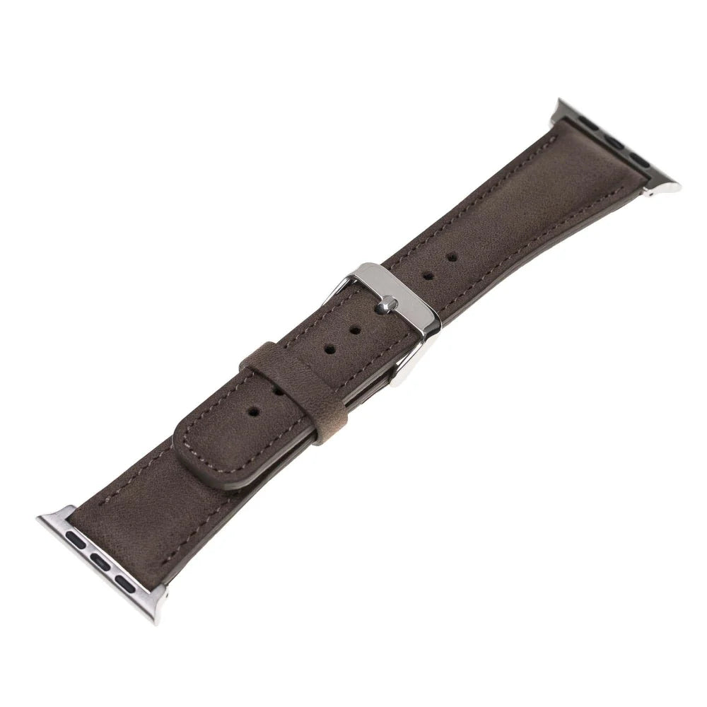 Classic Lederarmband für Apple Watch aus echtem Leder in Schwarz