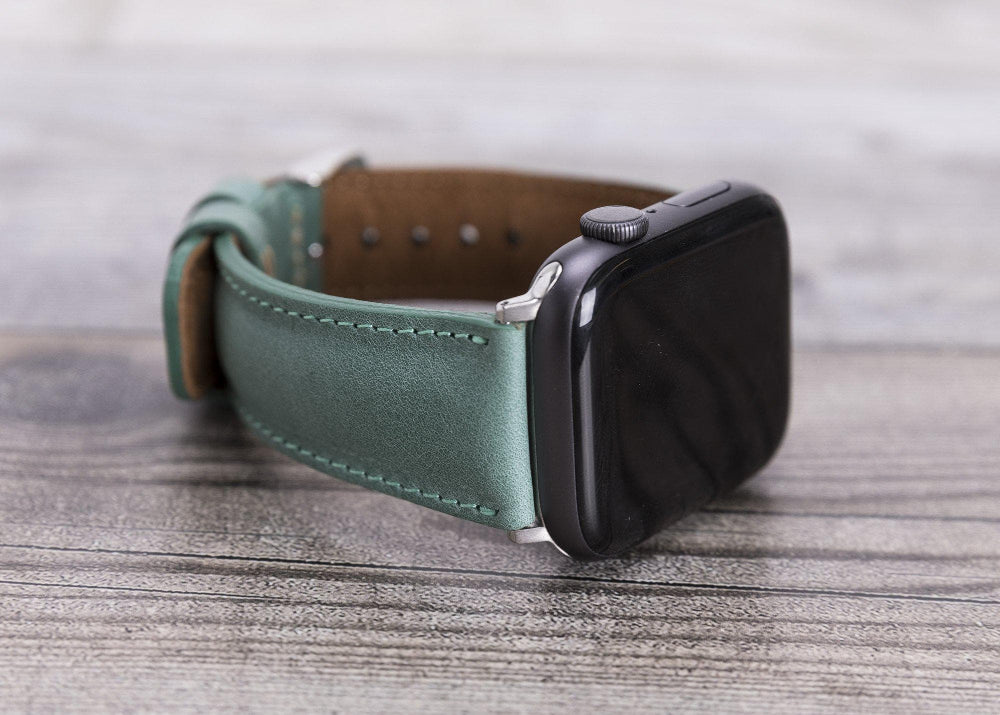 Classic Lederarmband für Apple Watch aus echtem Leder in Schwarz