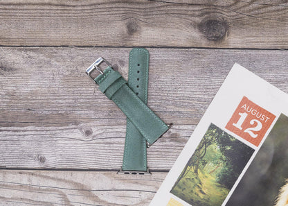 Classic Lederarmband für Apple Watch aus echtem Leder in Grün