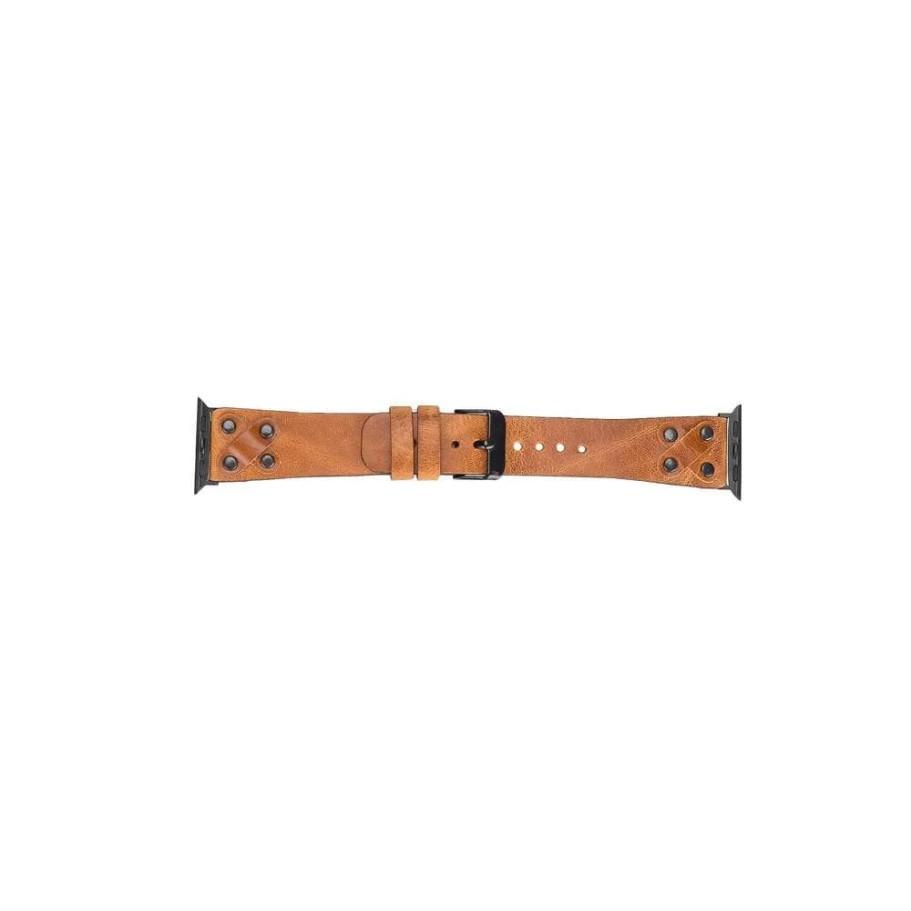 Cross with Trok Lederarmband für Apple Watch aus echtem Leder in Schwarz