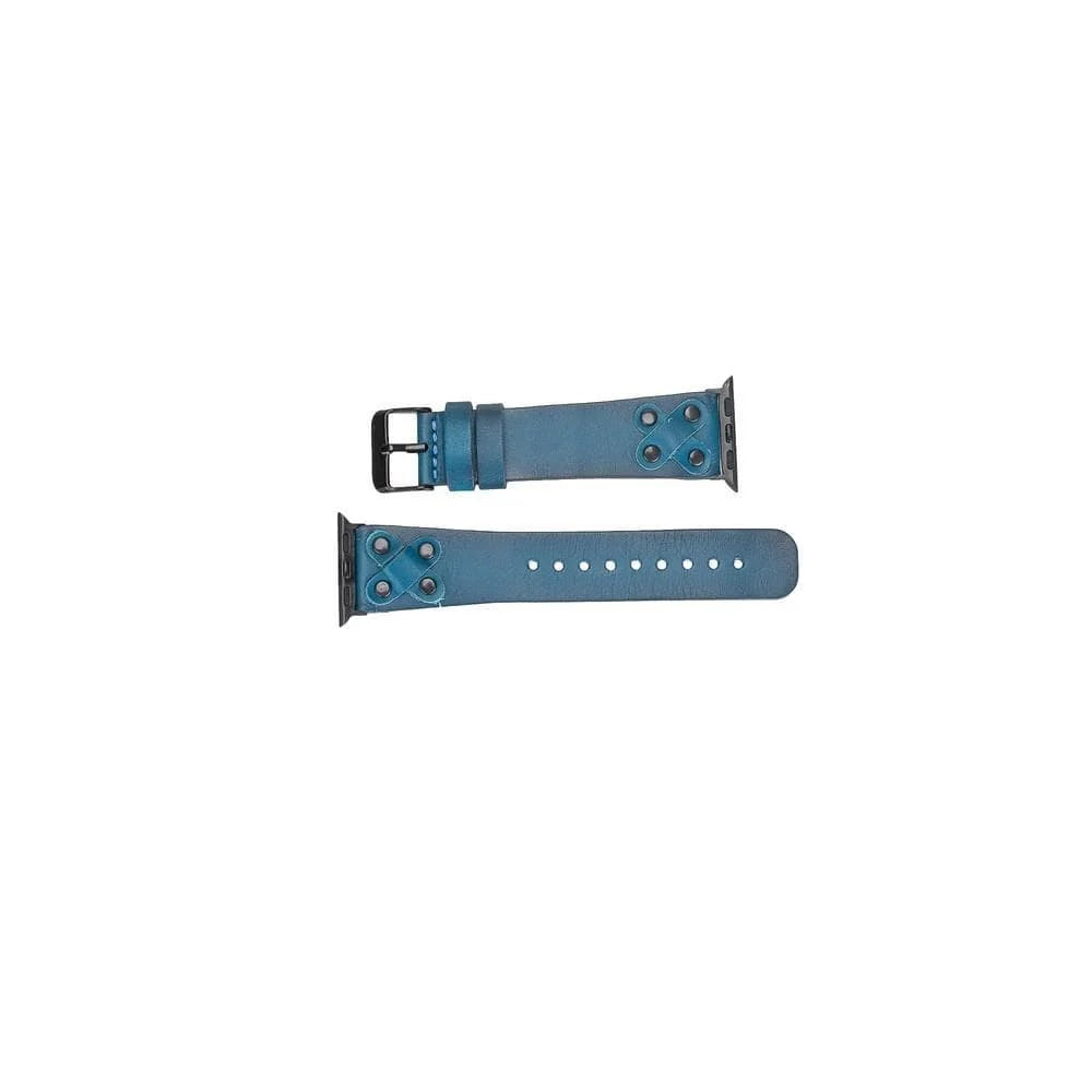 Cross with Trok Lederarmband für Apple Watch aus echtem Leder in Schwarz
