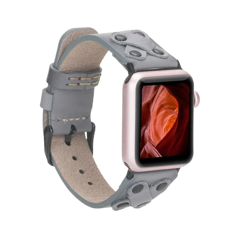 Cross with Trok Lederarmband für Apple Watch aus echtem Leder in Schwarz