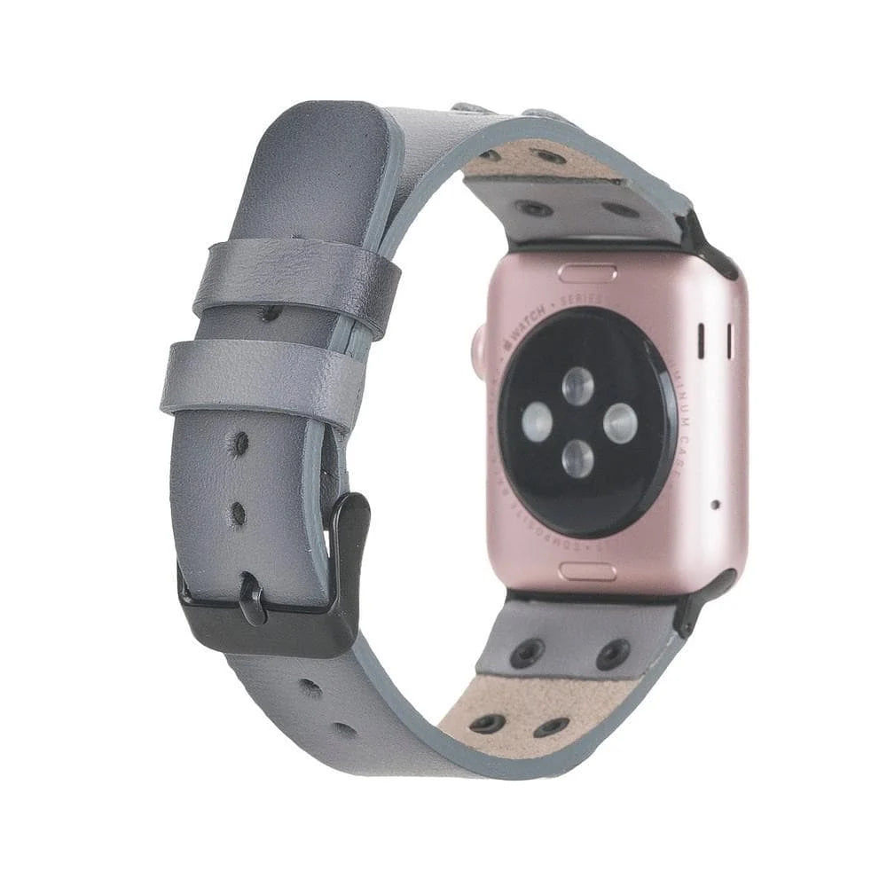 Cross with Trok Lederarmband für Apple Watch aus echtem Leder in Schwarz