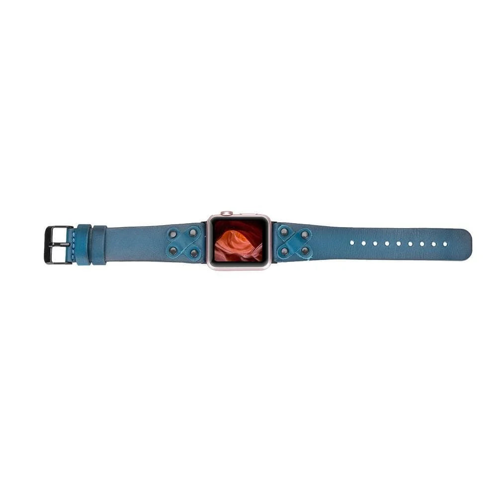Cross with Trok Lederarmband für Apple Watch aus echtem Leder in Schwarz