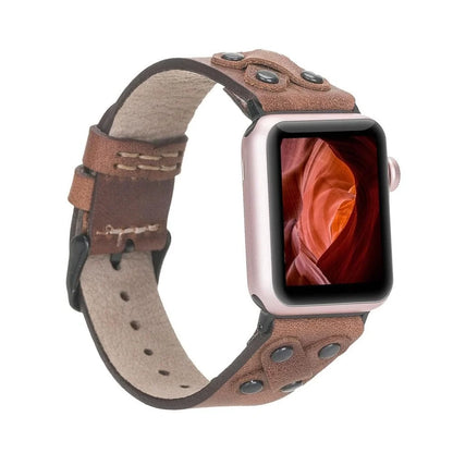 Cross with Trok Lederarmband für Apple Watch aus echtem Leder in Schwarz