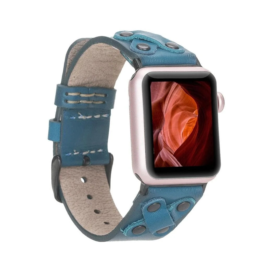 Cross with Trok Lederarmband für Apple Watch aus echtem Leder in Schwarz