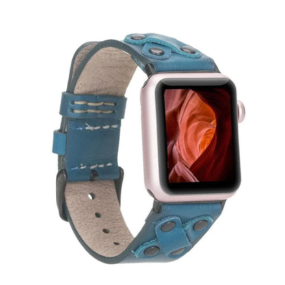 Cross with Trok Lederarmband für Apple Watch aus echtem Leder in Schwarz